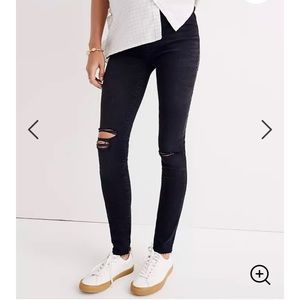 Madewell over the belly skinny ripped jeans sz 24